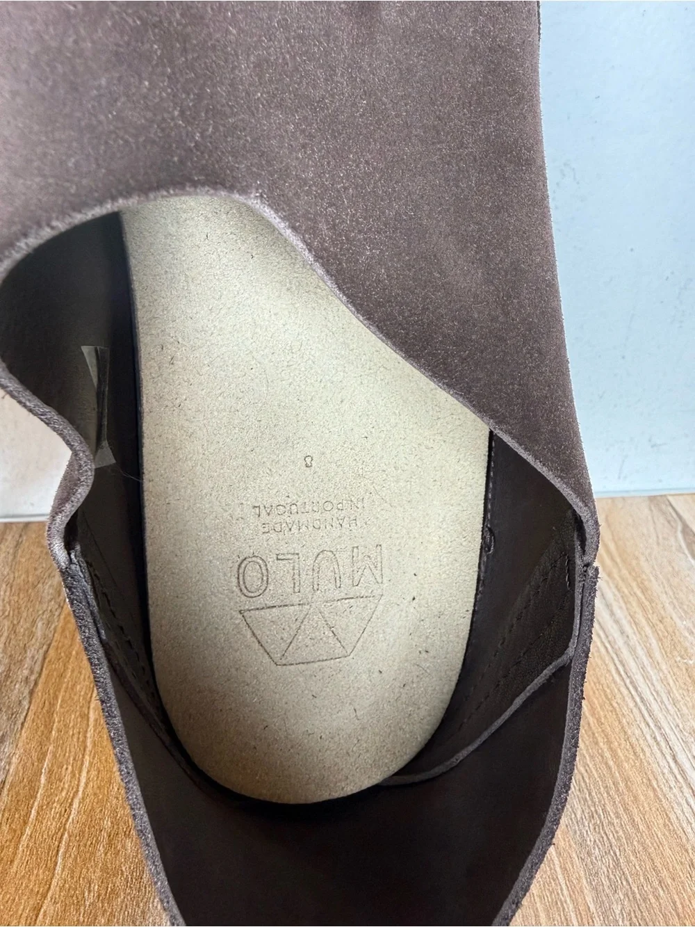 MULO Foldable Suede Slip On Loafers Handmade Men’s US Size 8 Dark Brown